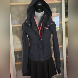 Hollister Dark Blue Jacket with Bright Pink Details